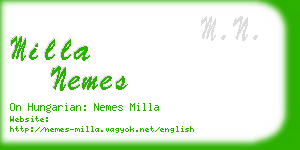 milla nemes business card